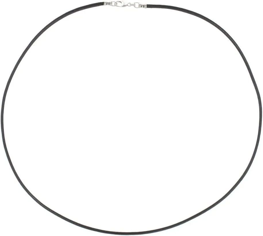 DragonWeave Sterling Silver 1.8mm Fine Black Leather Cord Necklace - ANY LENGTH