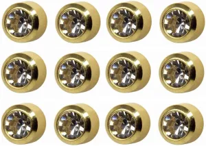 Ear Piercing Bezel Earrings Studs 4mm April C/Z Gold Plated 12 Pair
