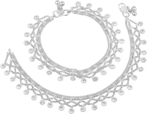 Efulgenz Oxidized Silver Anklets Indian Indian Silver Tone Bell Charms Tassel Chain Anklet Set Bracelet Paypal Foot Jewelry
