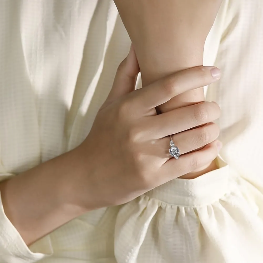 Engagement and Promise Ring  2CT, 925 Sterling Silver Rings for Women Non Tarnish, 14K White Gold Plated, Fashion Simple Rings Jewelry Jewelry for Women Gift