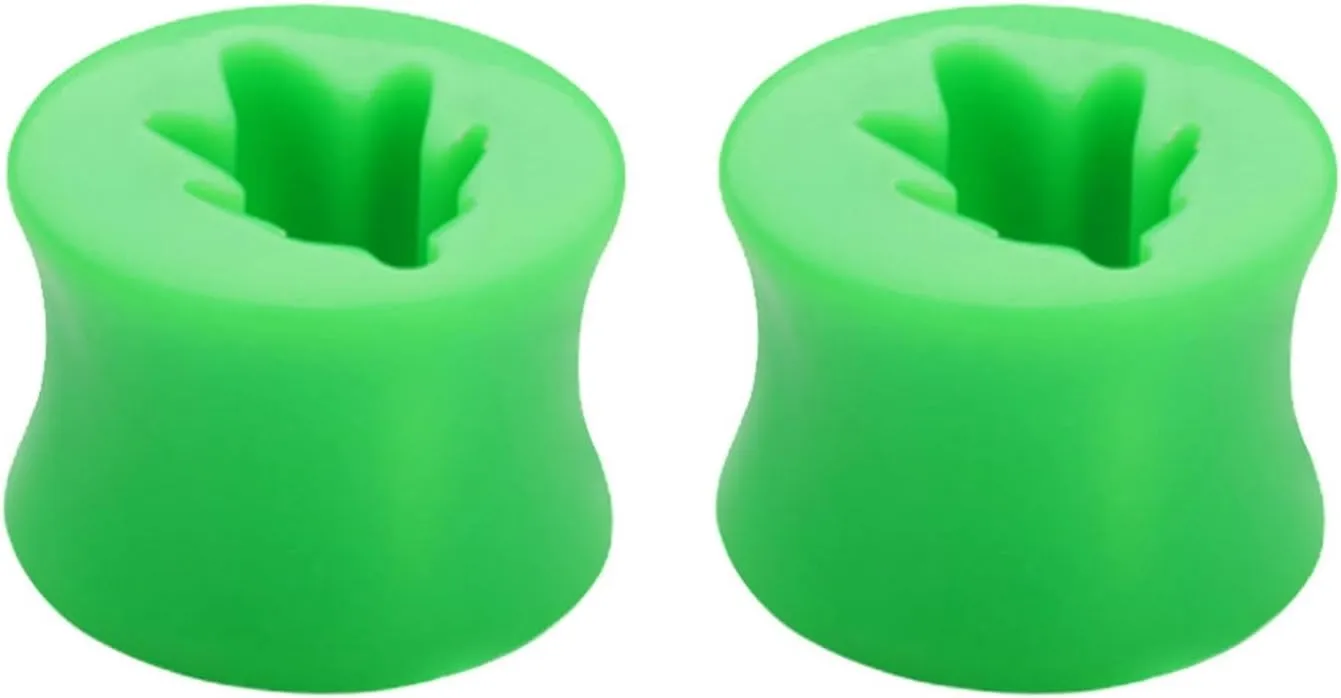 Epinki Body Jewelry Piercing for Women, 2PCS Acrylic Men Ear Gauges Green Tree Ear Tunnels