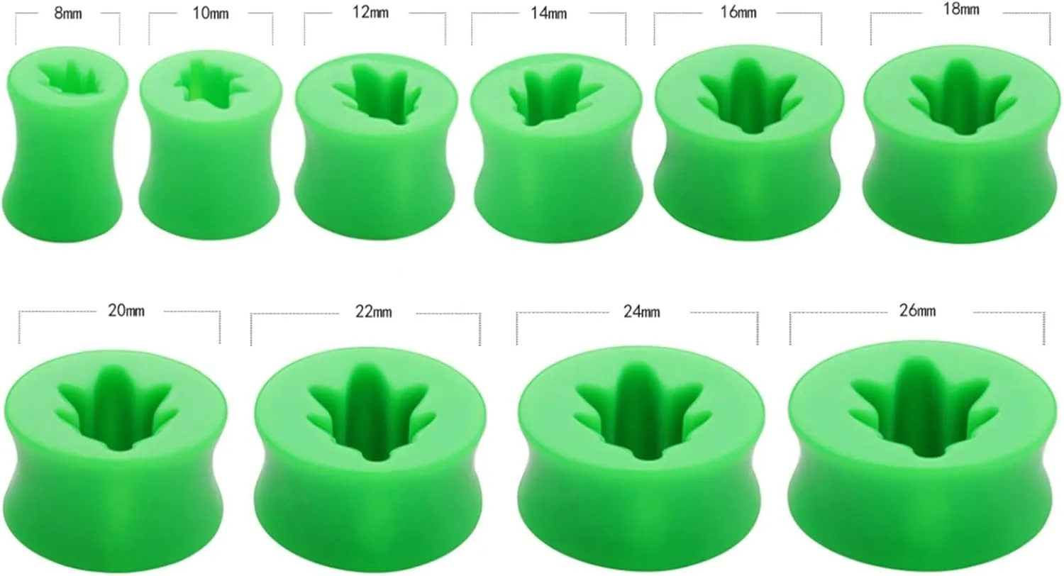 Epinki Body Jewelry Piercing for Women, 2PCS Acrylic Men Ear Gauges Green Tree Ear Tunnels