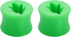 Epinki Body Jewelry Piercing for Women, 2PCS Acrylic Men Ear Gauges Green Tree Ear Tunnels