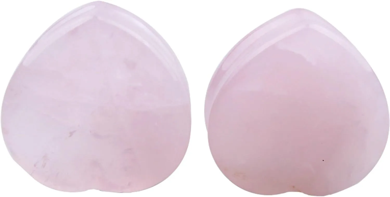 Epinki Body Jewelry Piercing Gauges for Ears, 2PCS Stone Men Women Ear Gauges Heart Ear Tunnels