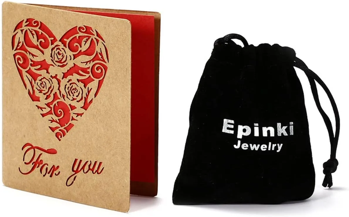 Epinki Ear Gauges, 2PCS Women and Men Ear Tunnels Heart Body Piercing Jewelry Plugs Gauges