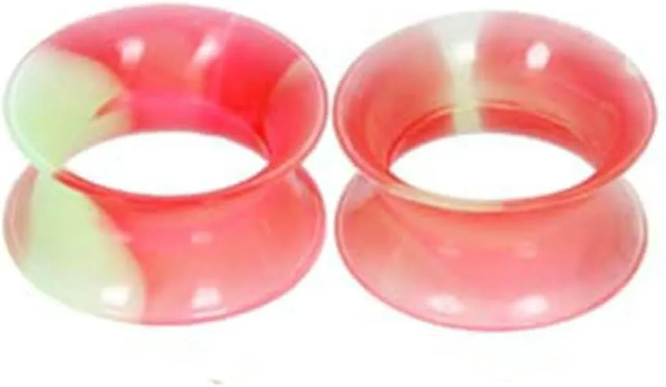 Epinki Ear Tunnels, 2PCS Silicone Women Ear Gauges Hoop Body Piercing Jewelry Plugs Gauges