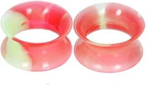 Epinki Ear Tunnels, 2PCS Silicone Women Ear Gauges Hoop Body Piercing Jewelry Plugs Gauges