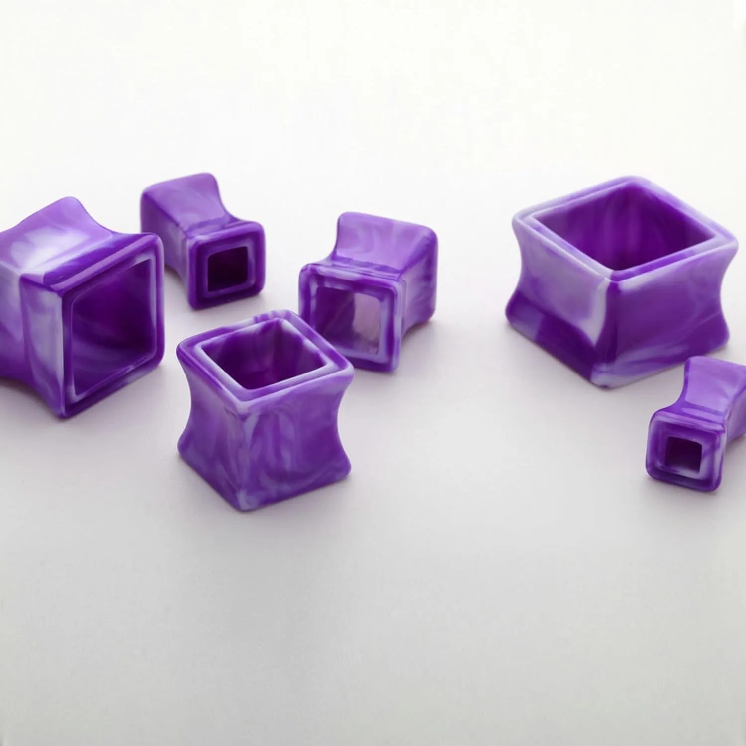 Epinki Gauges Ears, 1 Pair Acrylic Men Women Ear Gauges Hollow Square Piercing Jewelry