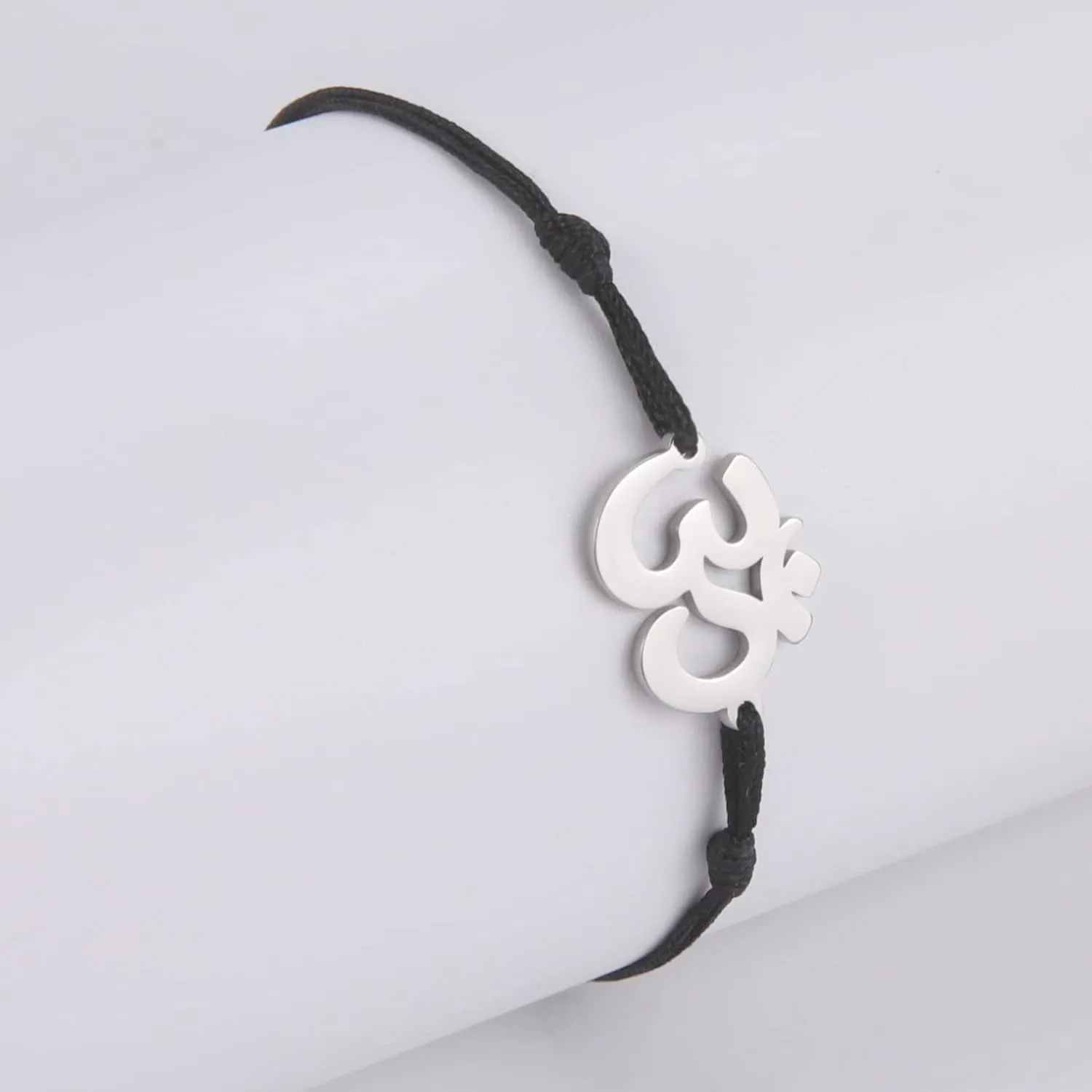 EUEAVAN OM OHM AUM Sanskrit Symbols Spiritual Bracelet luck Couple Charm Jade Thread Bangle Yoga Amulet Anklets Jewelry Accessories