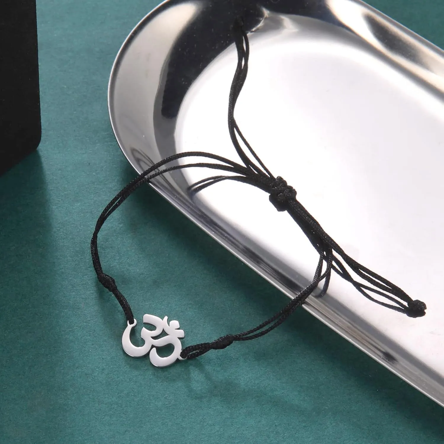 EUEAVAN OM OHM AUM Sanskrit Symbols Spiritual Bracelet luck Couple Charm Jade Thread Bangle Yoga Amulet Anklets Jewelry Accessories