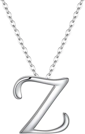 EVER FAITH Initial Necklace 925 Sterling Silver 26 Letters Alphabet Pendant Necklaces Personalized Charm Jewelry Gift for Women