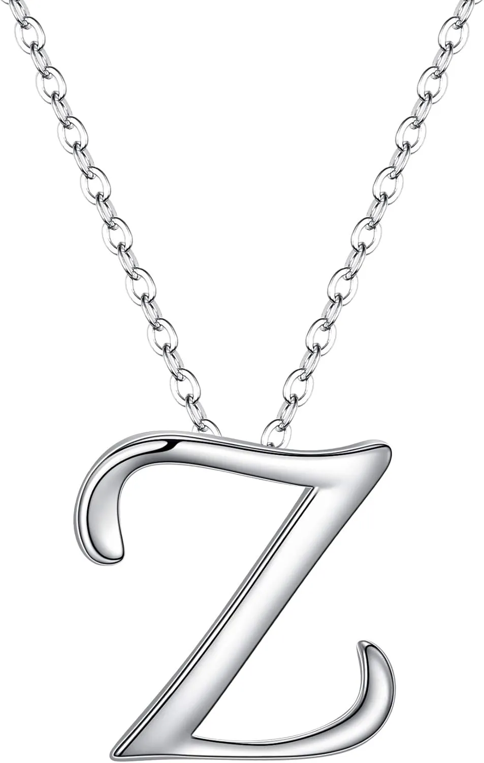 EVER FAITH Initial Necklace 925 Sterling Silver 26 Letters Alphabet Pendant Necklaces Personalized Charm Jewelry Gift for Women