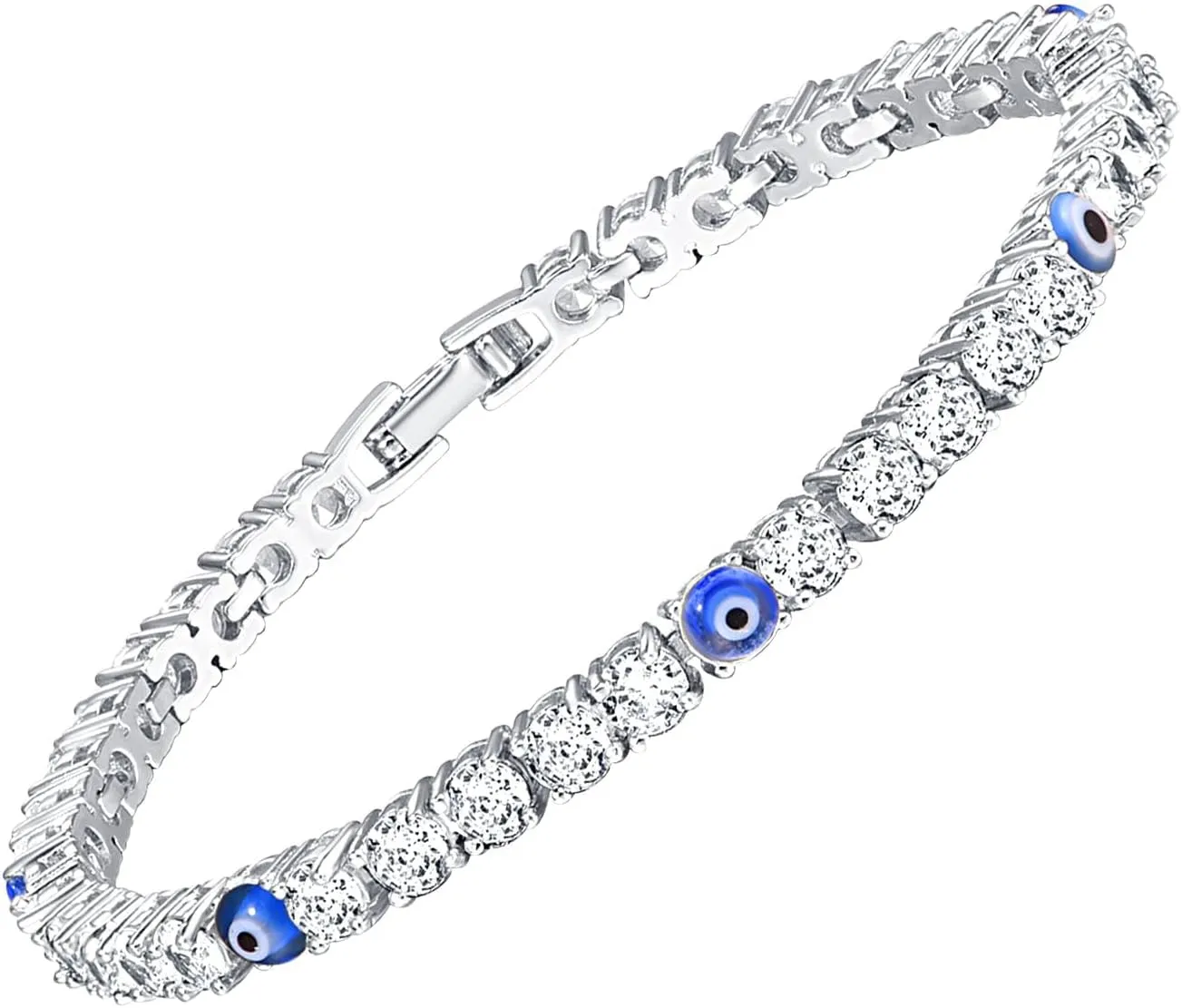 Evil Eye Bracelets for Women 18K Gold and Silver Filled with 4MM Cubic Zirconia Tennis Bracelet Evil Eye Jewelry