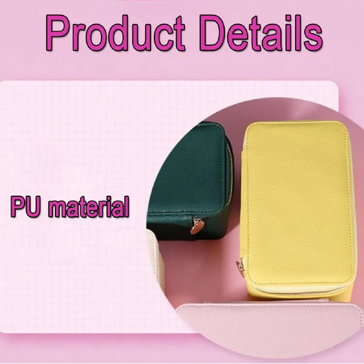 Familiarn Travel Jewelry Box with Small Pouches,2025 New Portable PU Leather Jewelry Organizer Box with 12 Small Pouches, For Girls Womens Earring, Necklace, Rings, Bracelets (Pink)