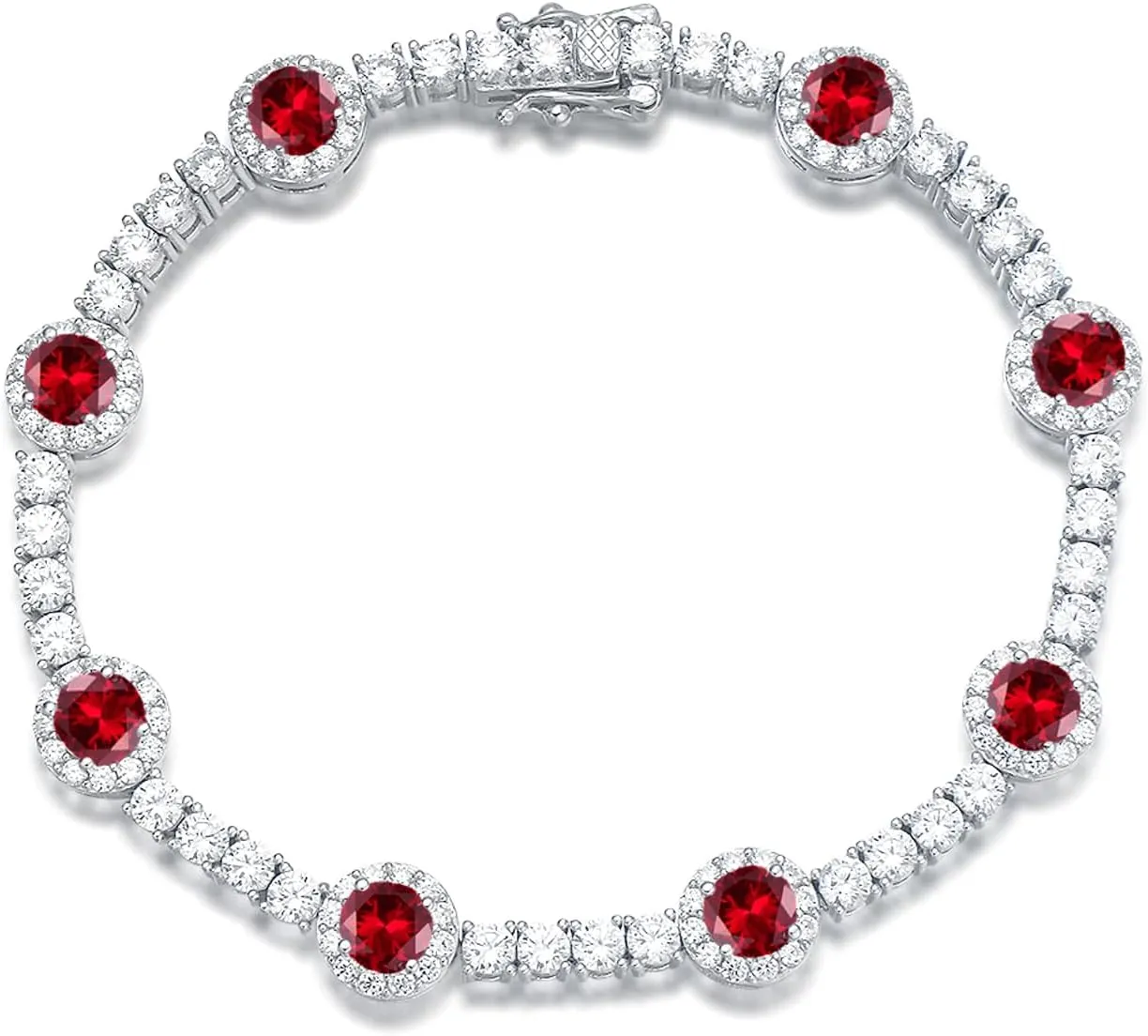 FANCIME Gemstone Bracelet Sterling Silver Birthstone Tennis Bracelets Fine Jewelry Birthday Mothers Day Jewelry Gifts for Women Mom, Length 7"