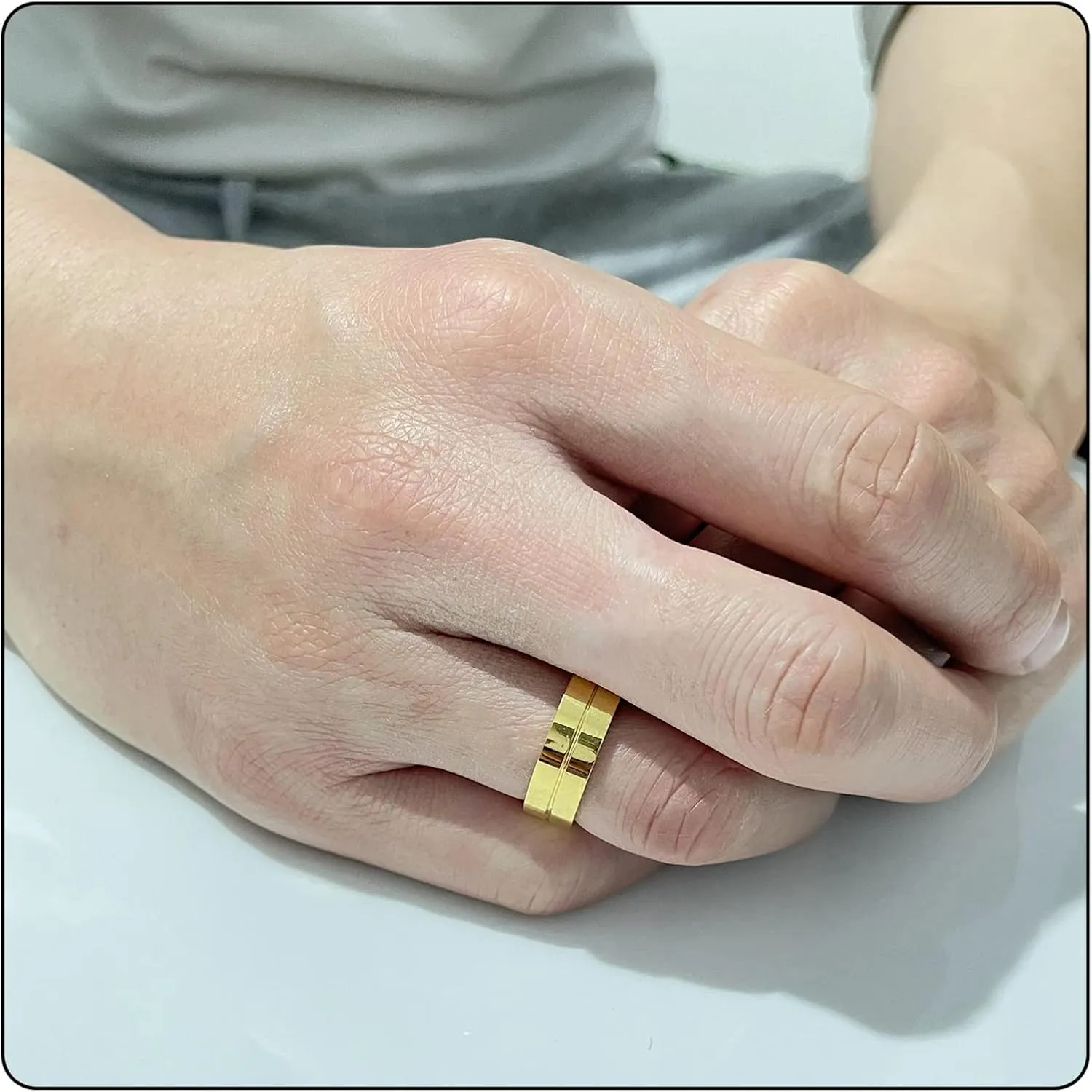 Fashion 18K Gold Stainless Steel Crystal Band Rings