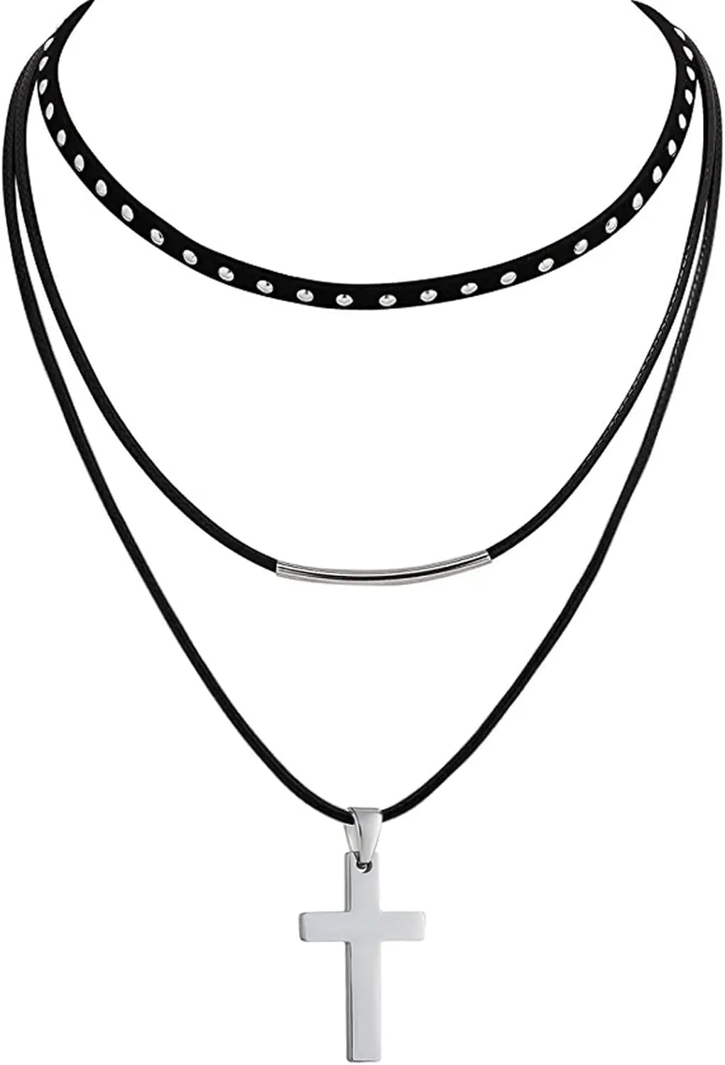 Flannelette Rope Choker Collar, Grunge Punk Accessories, Rock Concert Outfits Necklace for Women Biker