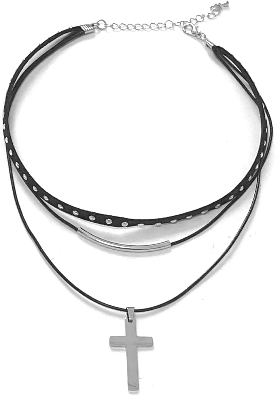 Flannelette Rope Choker Collar, Grunge Punk Accessories, Rock Concert Outfits Necklace for Women Biker