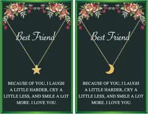Friendship Necklace BFF Necklaces for 2 Friendship Gifts for Women Best Friend Birthday Gift for Women Matching Necklace for Bff