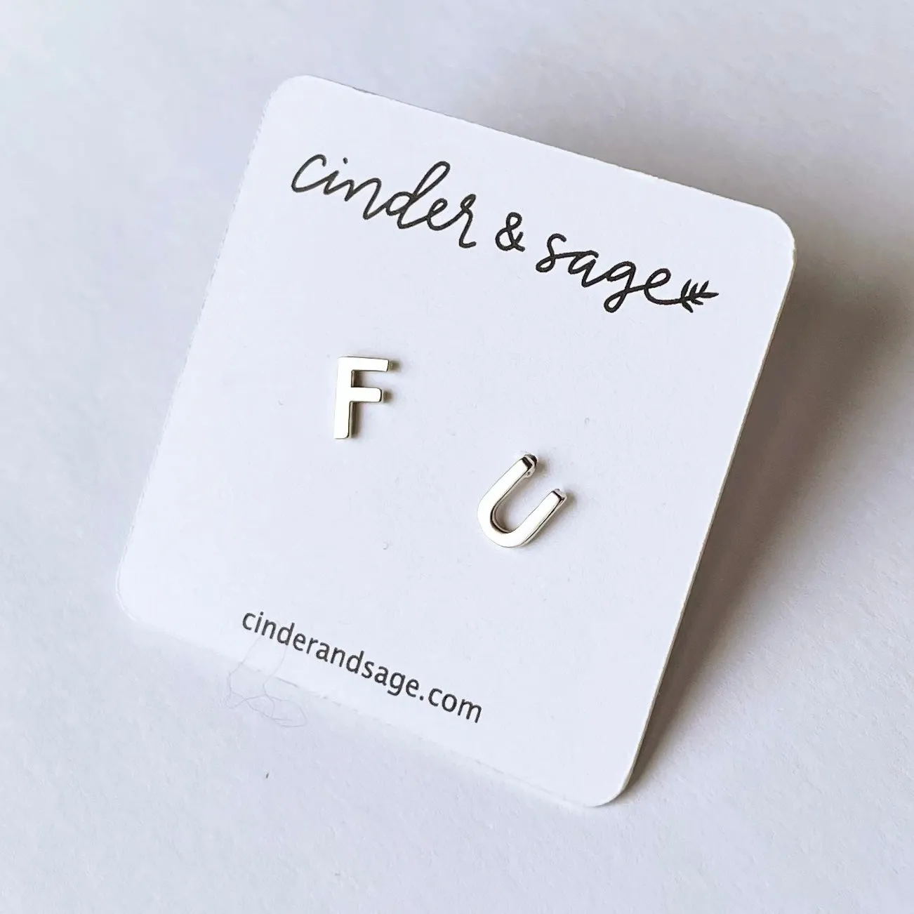 “FU” Stud Earrings