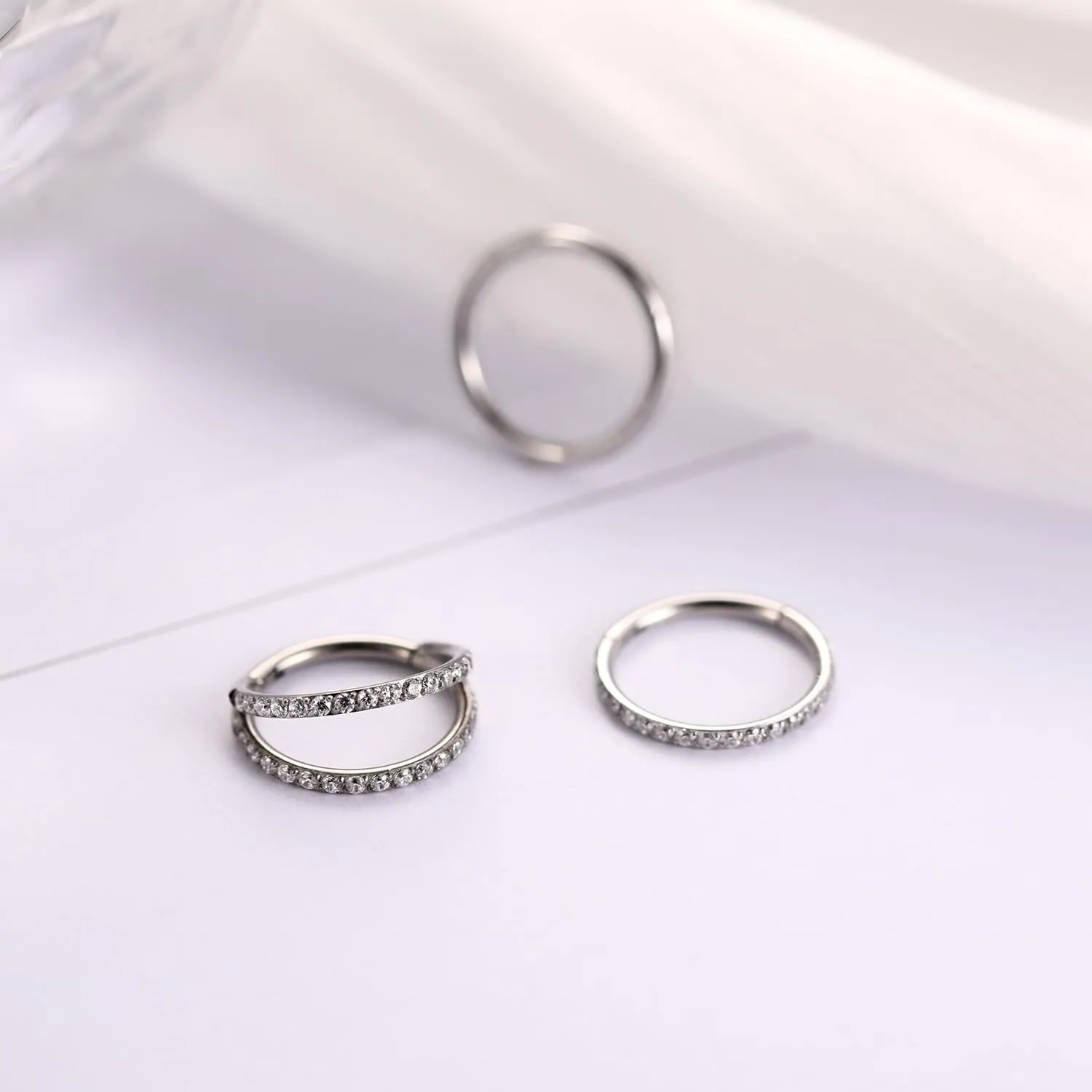 FUNLMO 3Pcs Nose Rings Double Hoop Nose Ring Conch Daith Tragus Helix Rook Piercing Jewelry Surgical Steel Cartilage Earring Conch Hoop Earring Septum Jewelry Lip Ring