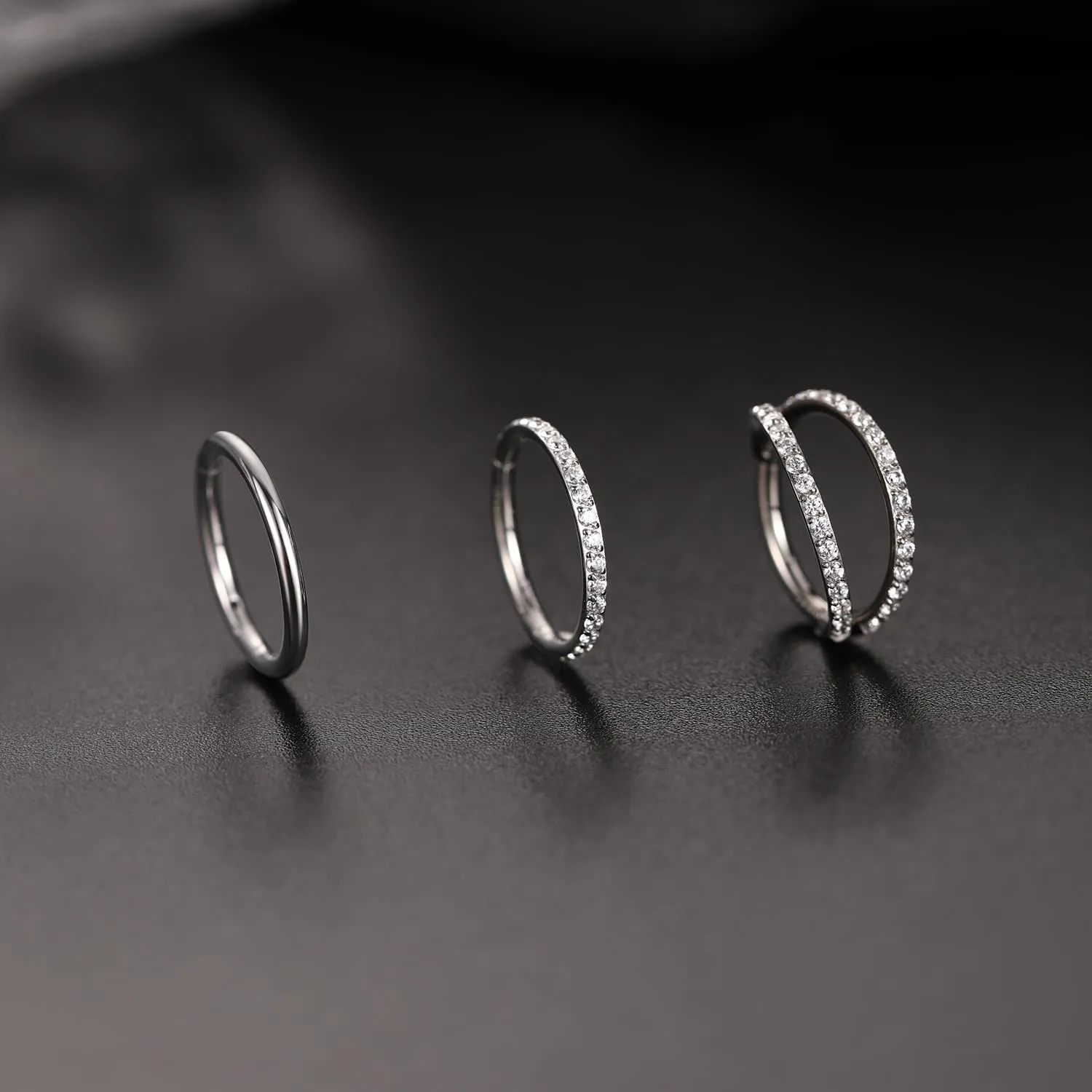 FUNLMO 3Pcs Nose Rings Double Hoop Nose Ring Conch Daith Tragus Helix Rook Piercing Jewelry Surgical Steel Cartilage Earring Conch Hoop Earring Septum Jewelry Lip Ring