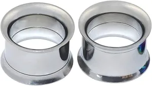 Gauges Earrings Stainless Steel Ear Gauges Men and Women Silver Hoop Ear Tunnels Ear Expander Body Piercing Jewelry, 2PCS, 2MM - 30MM