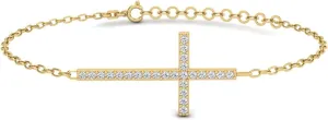 Gelin Diamond Cross Bracelet in 14K Solid Gold