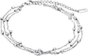 generic Foot Chain Bead Multilayers Titanium Steel Ankle Bracelet for Women Cute Summer Adjustable Anklets Beach Jewelry Gifts