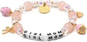 Girl Mom Charm Bracelet, The Original Word Bracelet, Made with Colorful Beads, Plated Brass Charms and Plated Brass Hardware, Handcrafted Design & Positive Message