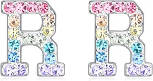 Girls Initial Letter Stud Earrings Alphabet Number Earrings Gifts Jewelry for Women