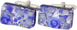 Glass Of Venice Murano Glass Venetian Classic Rectangular Cufflinks - Periwinkle