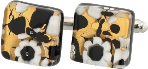 Glass Of Venice Murano Glass Venetian Classic Square Cufflinks - Black Gold