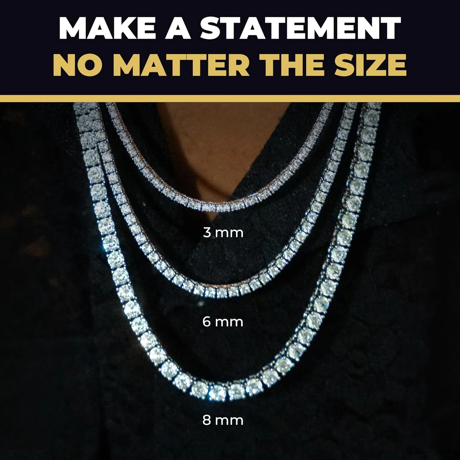 GLD Micro Tennis Necklace - 2MM 16-28 - Designed in Miami - Built to Last