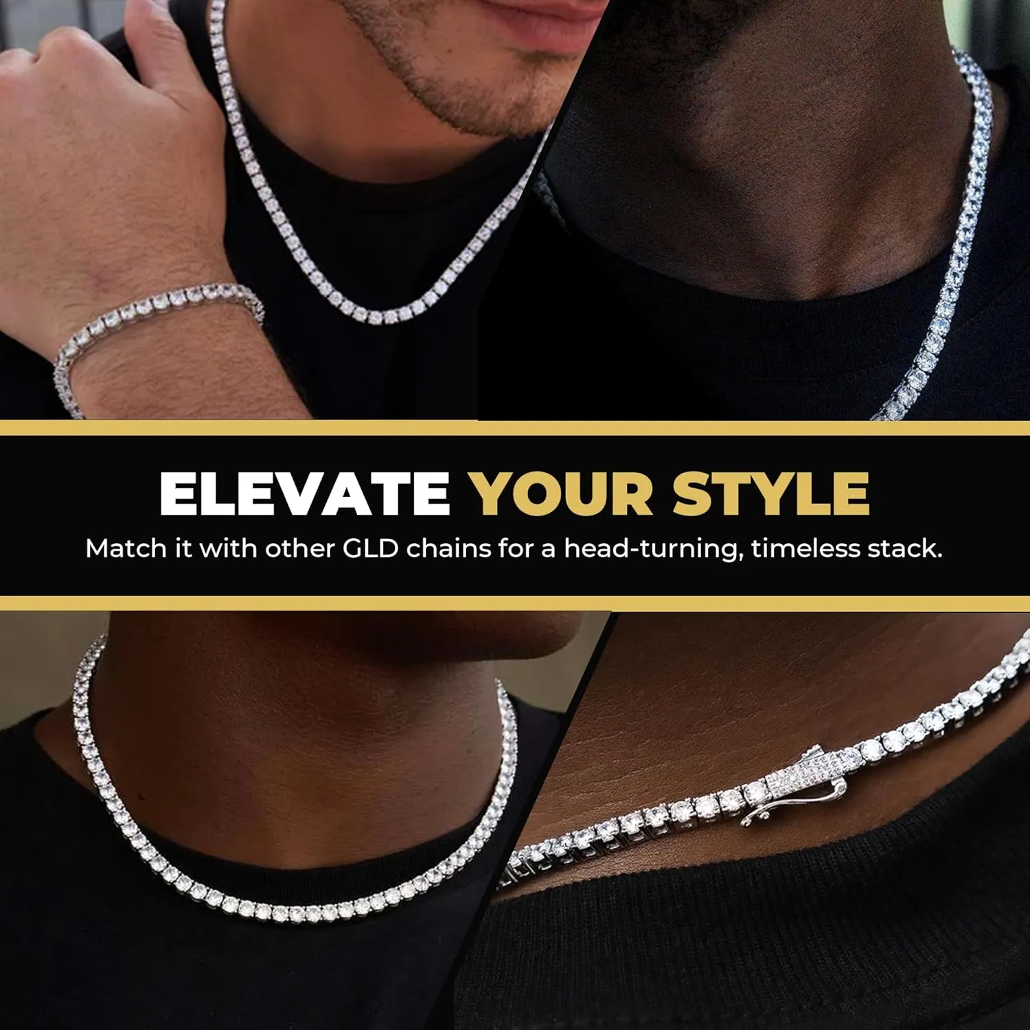 GLD Micro Tennis Necklace - 2MM 16-28 - Designed in Miami - Built to Last