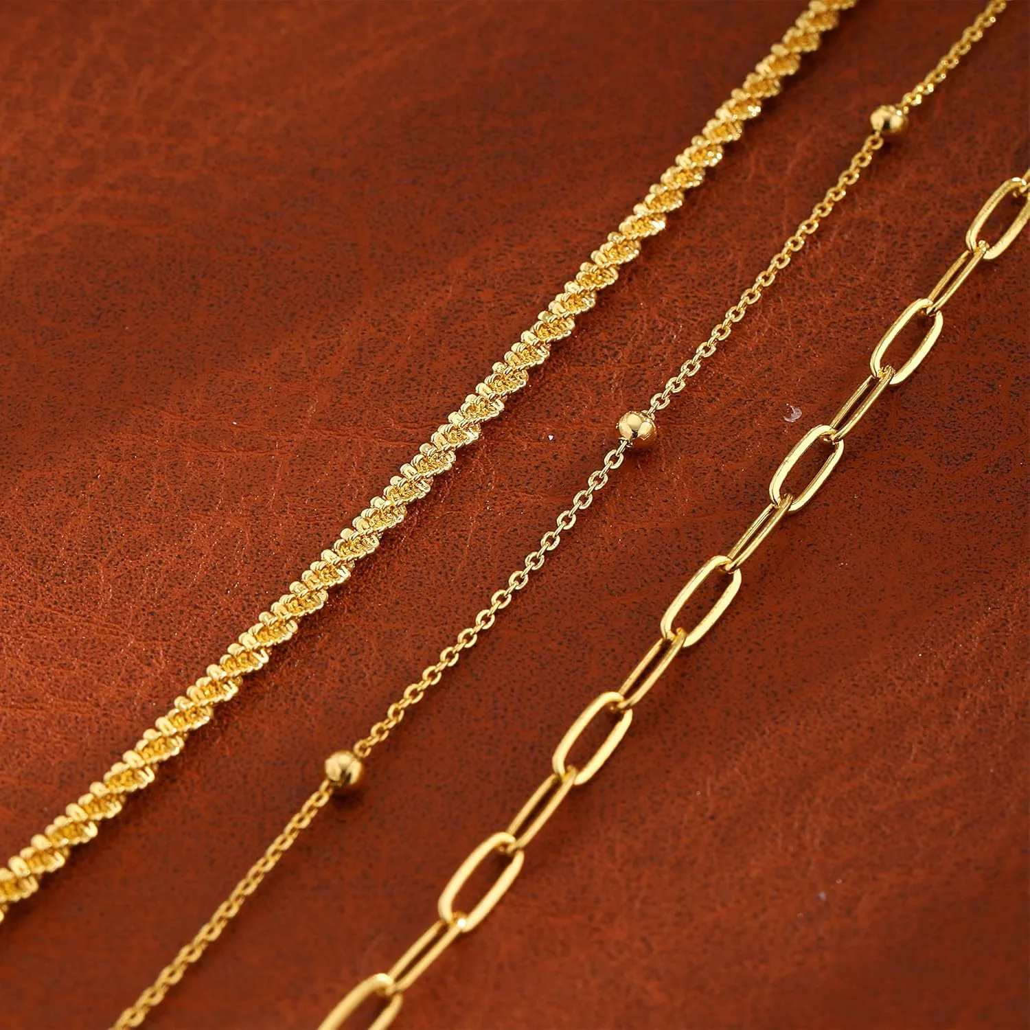 Gold Ankle Bracelets for Women,14K Gold Anklets for Women Waterproof Cuban Link Heart Paperclip Beaded Figaro Cuban Link Chain Beach Stackable Anklet Layered Anklet Bracelets for Women Gold Jewelry