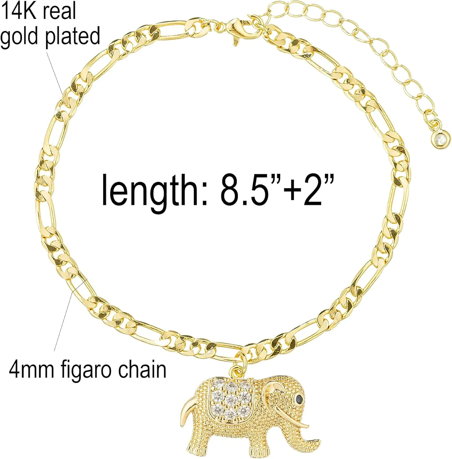 Gold Anklet for Women Teen Girls, Dainty 14K Gold Plated Anklets for Women, Summer Beach Ankle Bracelets Waterproof
