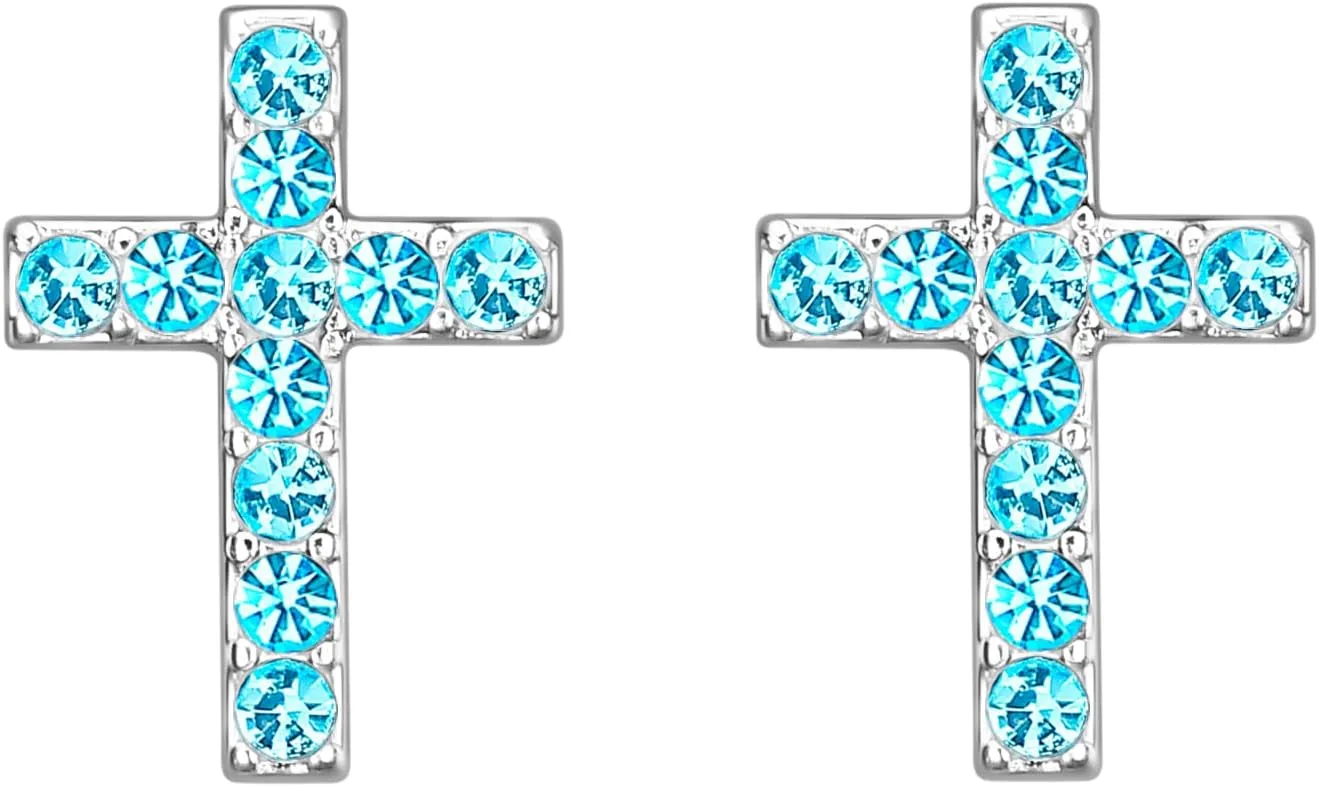 Gold Cross Stud Earrings for Women,Initial Letter Cross Earrings Gifts Jewelry for Women