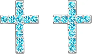 Gold Cross Stud Earrings for Women,Initial Letter Cross Earrings Gifts Jewelry for Women