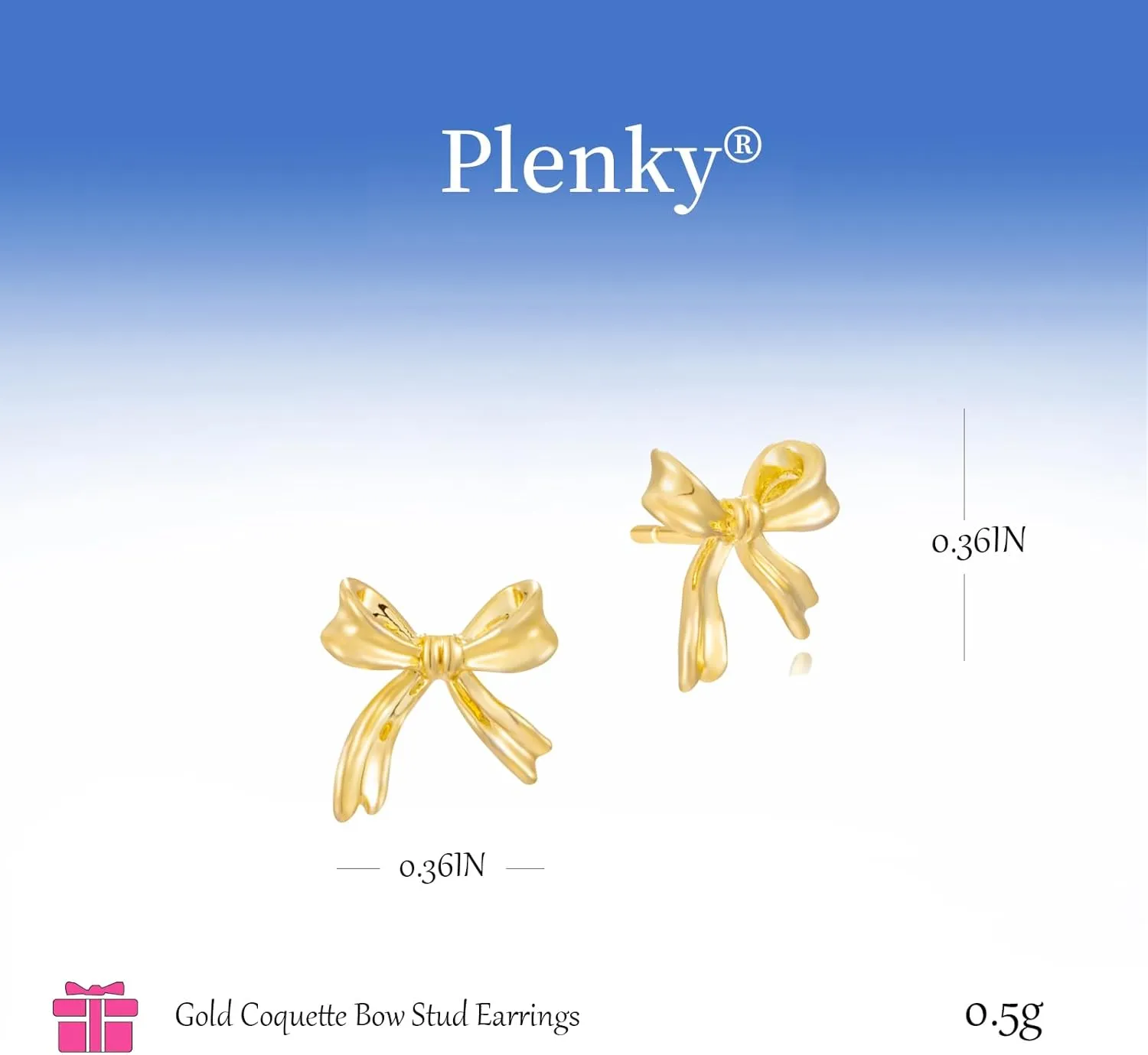 Gold Earrings-14K Gold/Silver Plated Bow Stud Earrings Minimalist Trendy Dainty Cute Bow Ribbon Earrings for Women Gifts