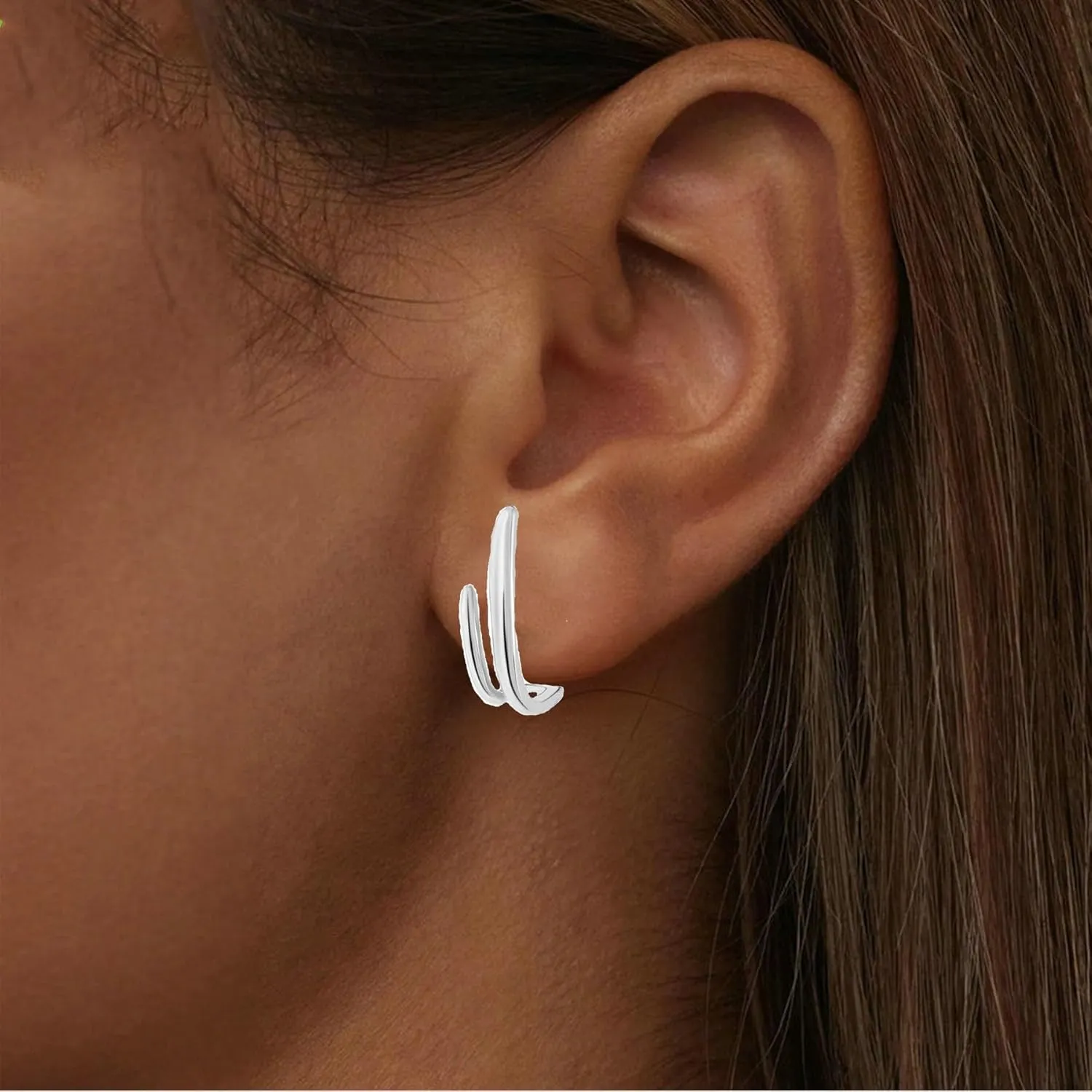 Gold Earrings for Women Trendy 14K Gold Plated Claw Stud Earrings Gold Silver Statement Earrings Dainty Minimalist Hypoallergenic Earrings Fashion Jewelry Gift