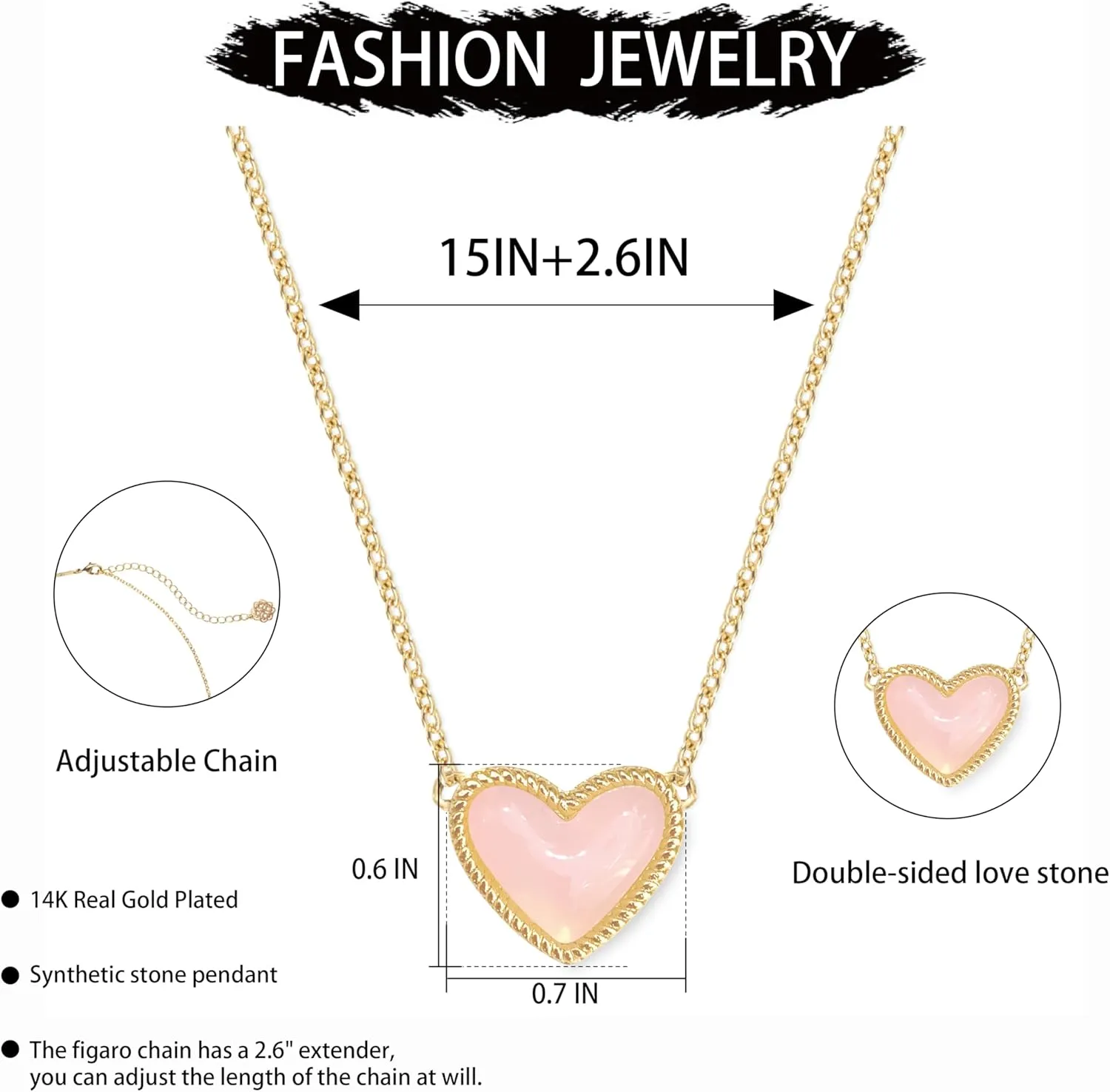 Gold Heart Necklace For Women,14k Gold Plated Heart Synthetic Gemstone Pendant Dainty Gold Necklace Delicate Box Gold Womens Non Tarnish Jewelry Valentine's Day Birthday Gifts For Women Her Y2k Accessories