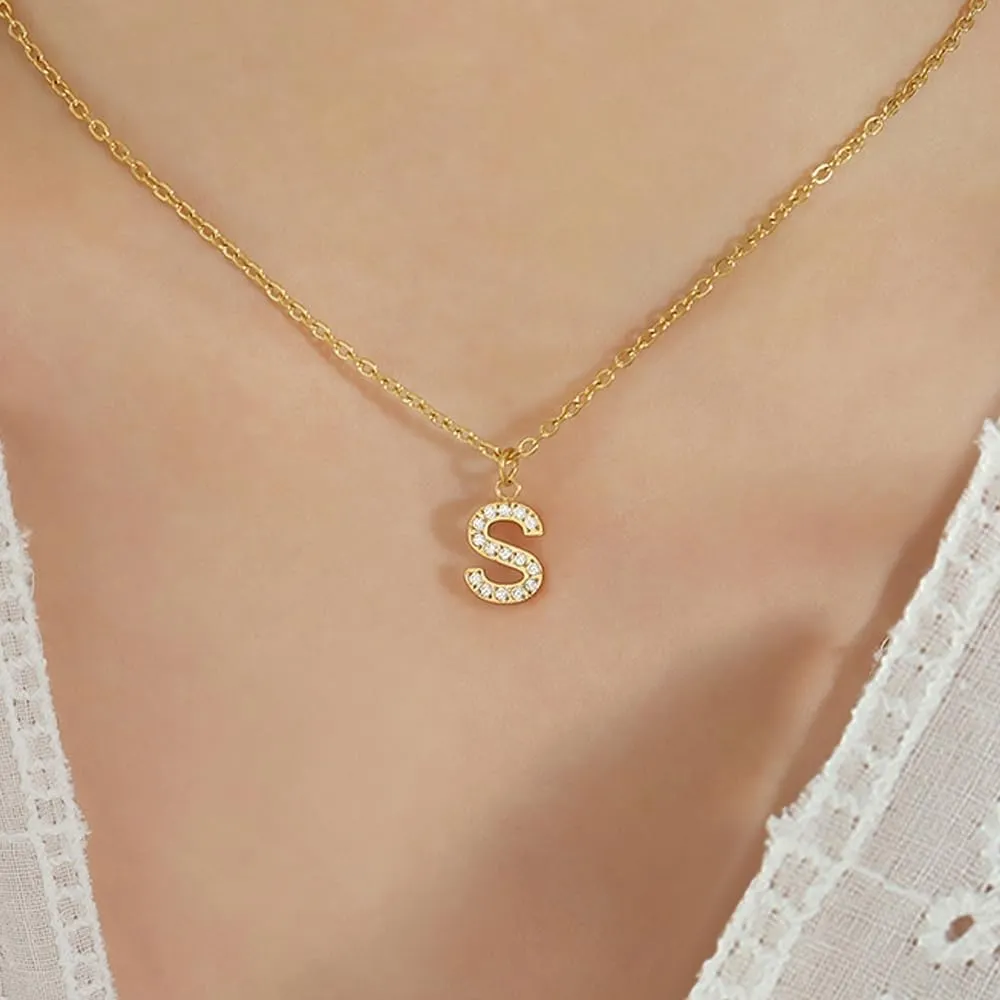 Gold Layered Initial Necklace - Dainty Gold Initial Personalized Necklaces for Women Trendy, 18K Gold Plated Letter A-Z Necklace, Gold Jewelry for Women