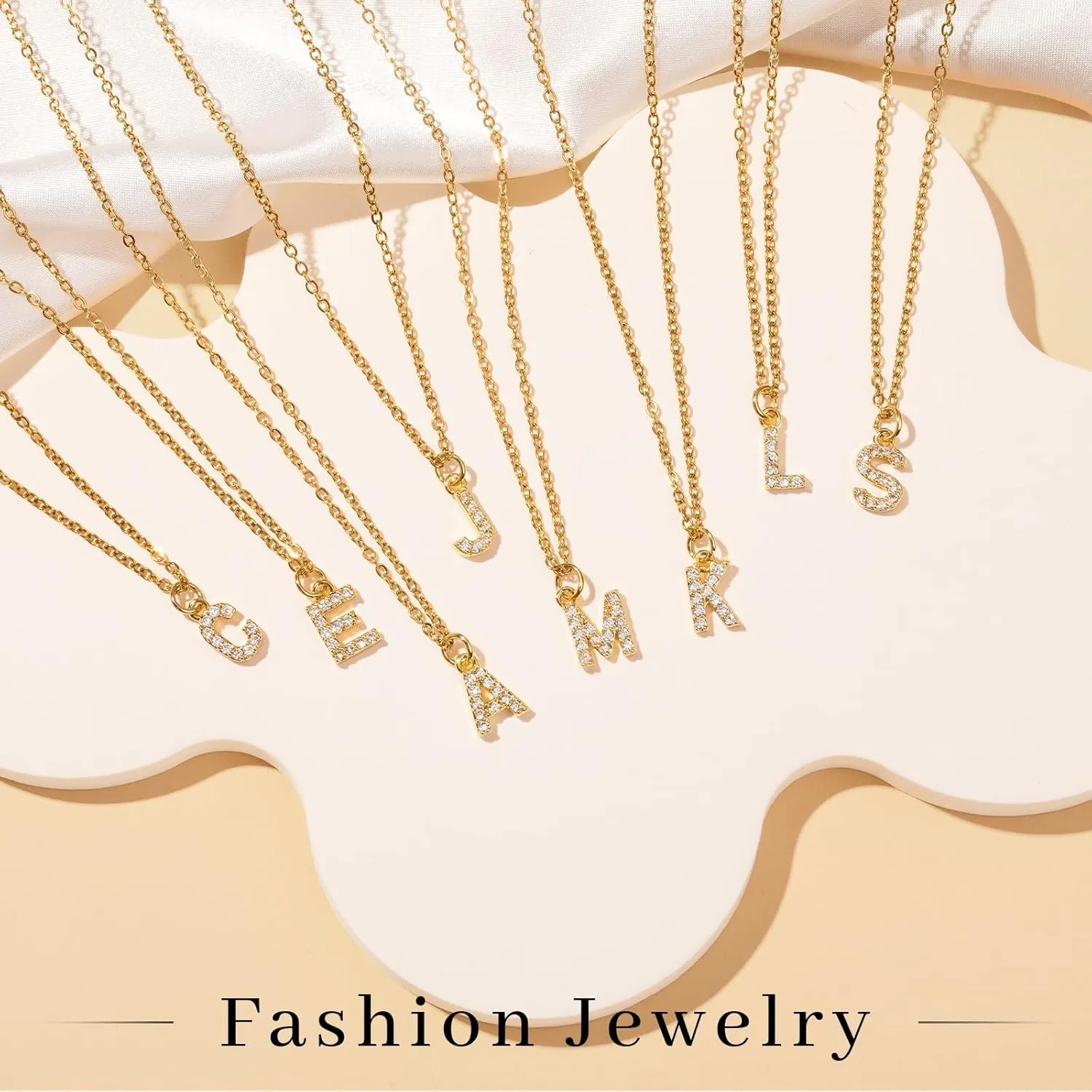 Gold Layered Initial Necklace - Dainty Gold Initial Personalized Necklaces for Women Trendy, 18K Gold Plated Letter A-Z Necklace, Gold Jewelry for Women