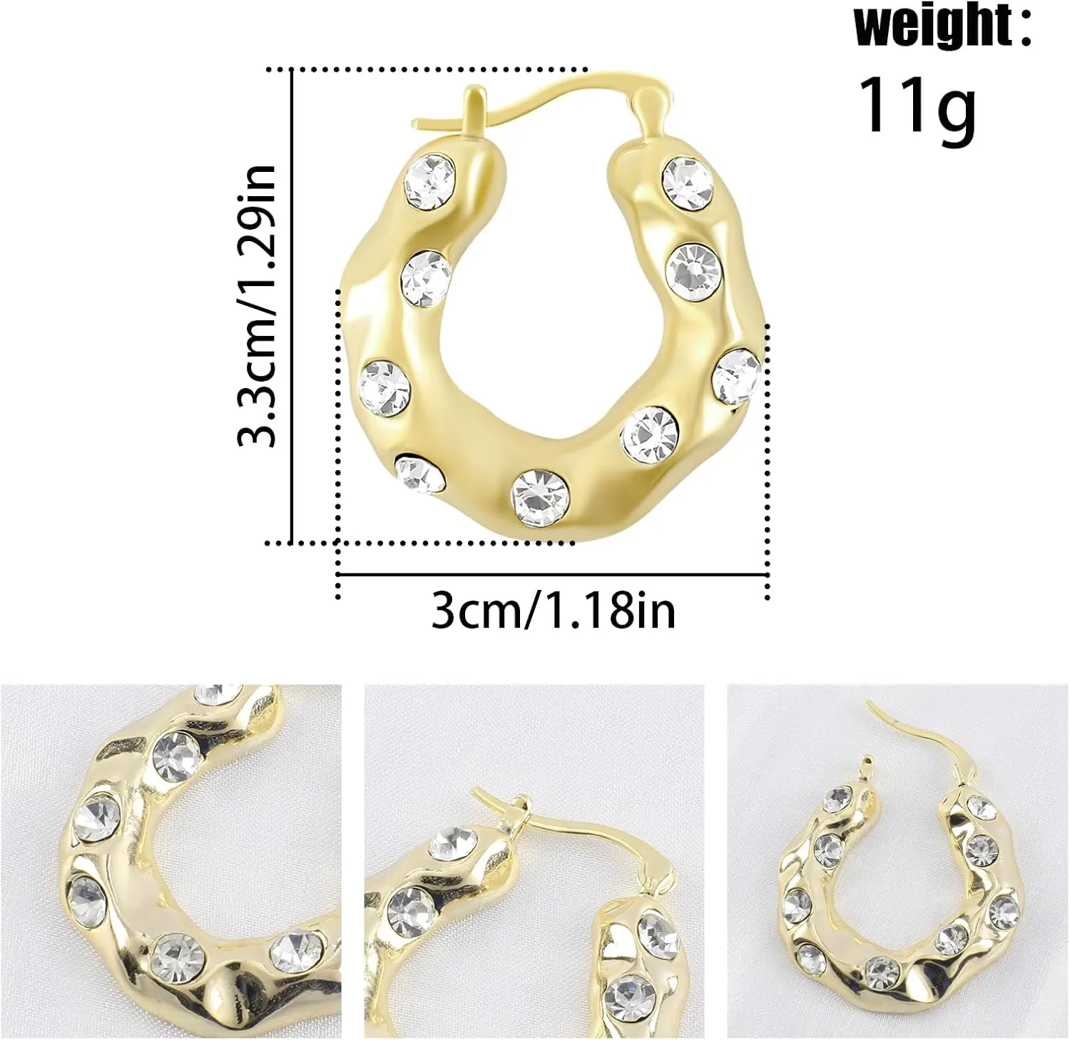 Gold Plated Huggie Hoop Earrings for Women, Vintage Flower Star Rose Heart Sunflower Huggie Hoop Earrings Cubic Zircon Square Diamond Enamel Large Hoop Dangle Earrings Jewelry Gift for Her
