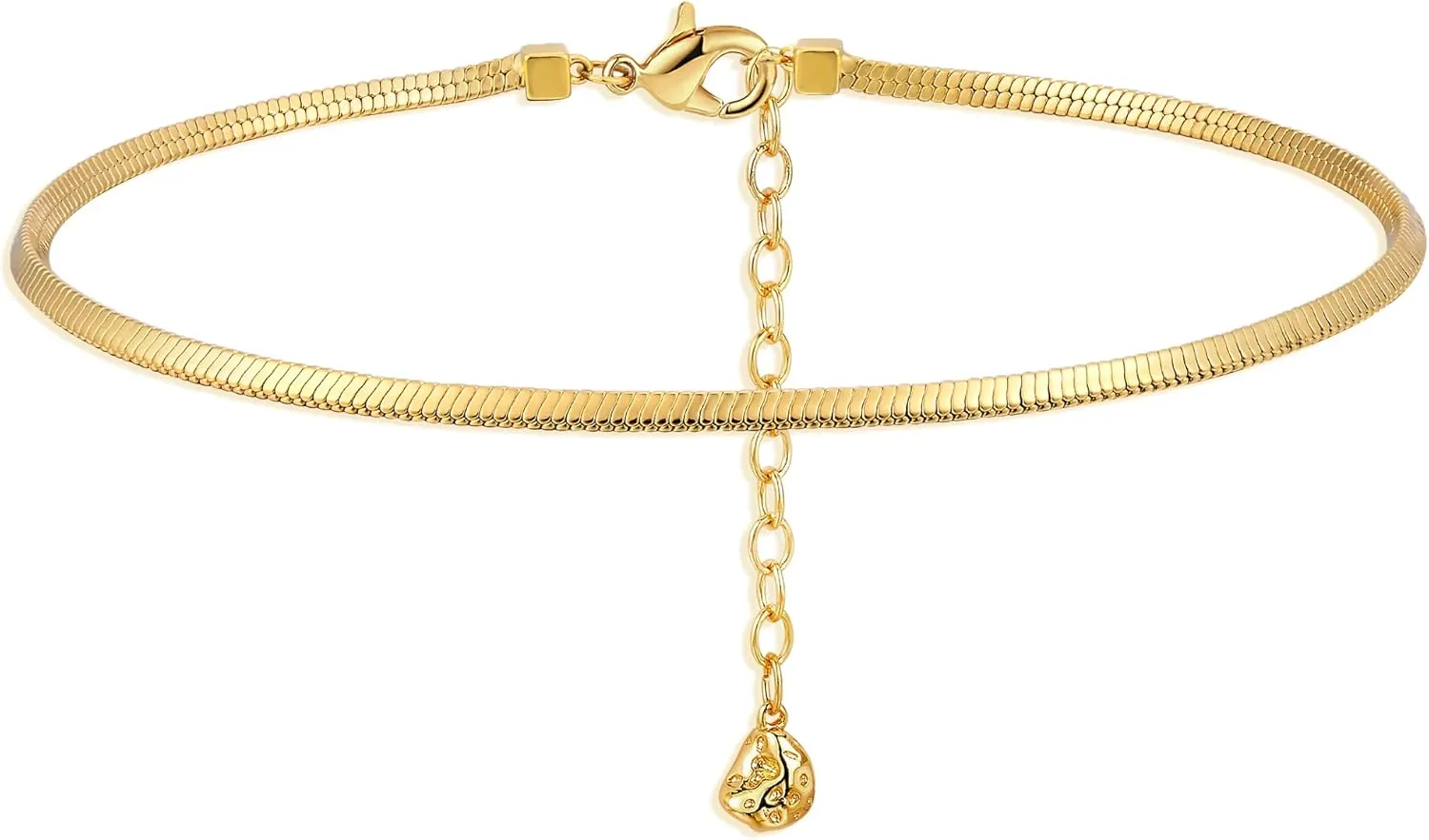 Gold Snake Chain Anklets for women,18K Gold Plated Dainty Adjustable Snake Chain Link Anklet Charm Summer Beach Anklet Jewelry