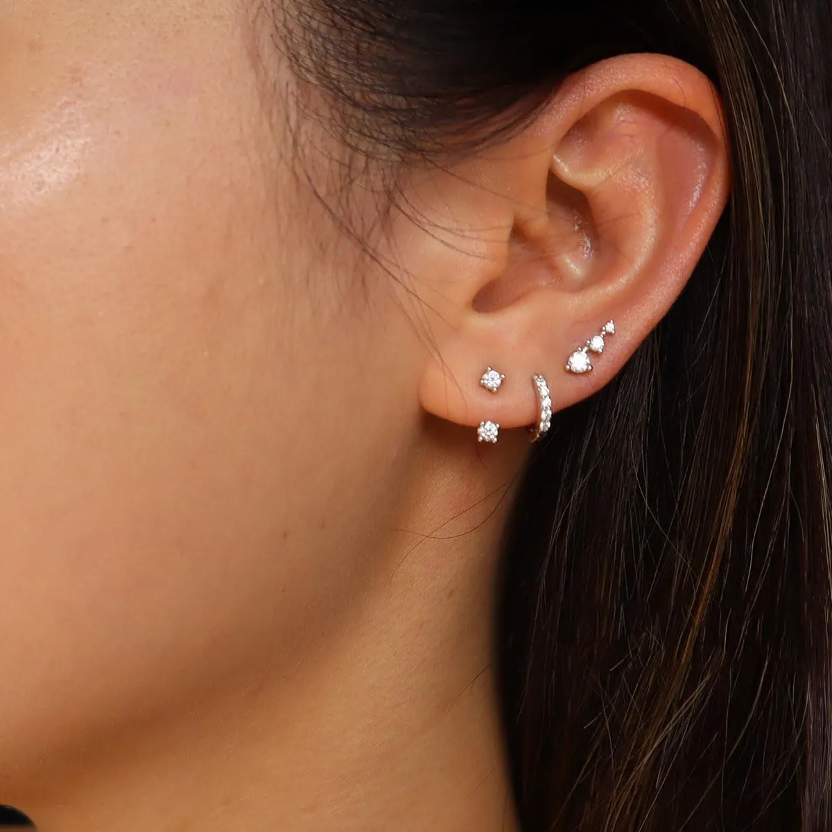 Gold/Silver Earrings for Women Trendy Jacket Studs Earrings Stack 14k Gold Plated Small Hoop Huggie Earring Sets for Multiple Piercing Everyday Ear Cartilage Earring - Gold Jewelry Gifts For Women