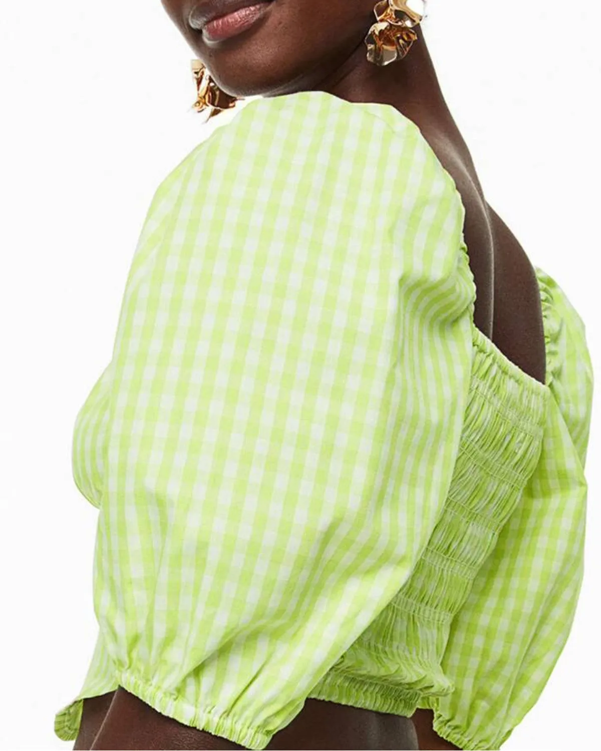 GREEN BUSTIER STYLE CROP TOP