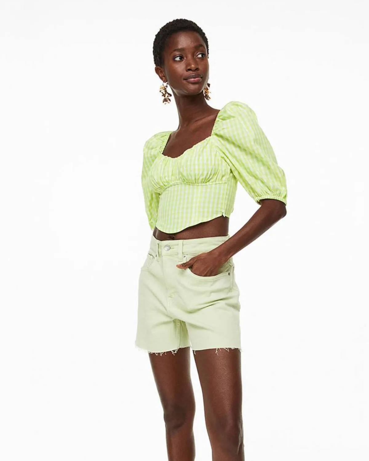 GREEN BUSTIER STYLE CROP TOP