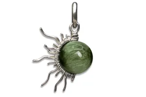 Green Chrysoberyl Cats Eye 1/2 Sun Wire Pendant- Black Niobium/Silver/Steel/Copper/Bronze/14K Gold, or 14K Rose Gold- Pendant or Bracelet Charm Black Gemstone Jewelry Sun Moon Necklace